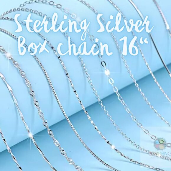 Citrine Gemstone Solid Silver Pendant 925 sterling silver box chain Necklace 16" - Picture 3 of 3